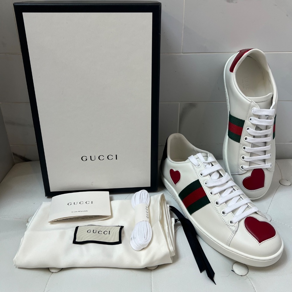 ♥️ GUCCI Ace Heart Sneakers NIB ♥️ - Picture 3 of 6
